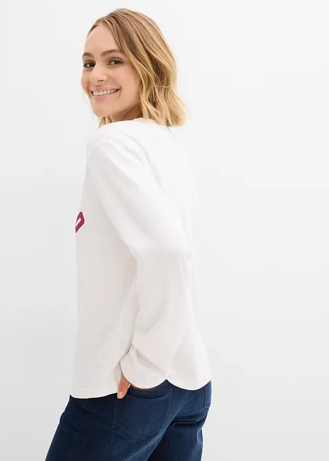 Langermet topp i 100% bomull, bonprix