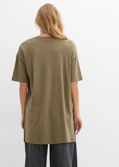 Oversized, lang topp i 100% økologisk bomull, bonprix