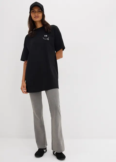 Oversized, lang topp i 100% økologisk bomull, bonprix