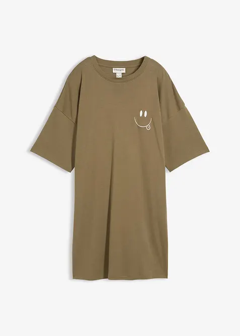 Oversized, lang topp i 100% økologisk bomull, bonprix