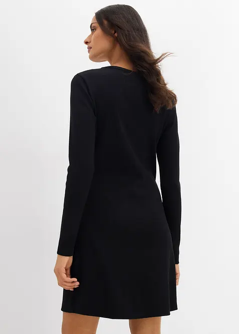 Ribbet kjole av elastisk bomullsmiks, bonprix