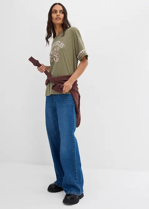 Oversized topp i 100% økologisk bomull, bonprix