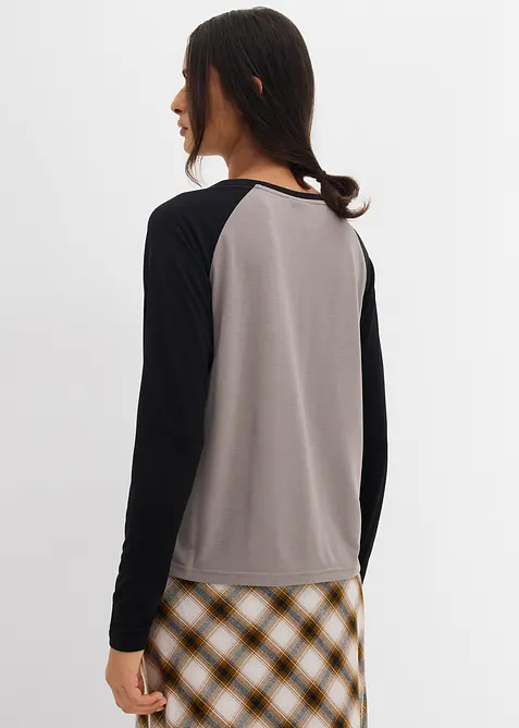 Langermet jerseytopp, bonprix