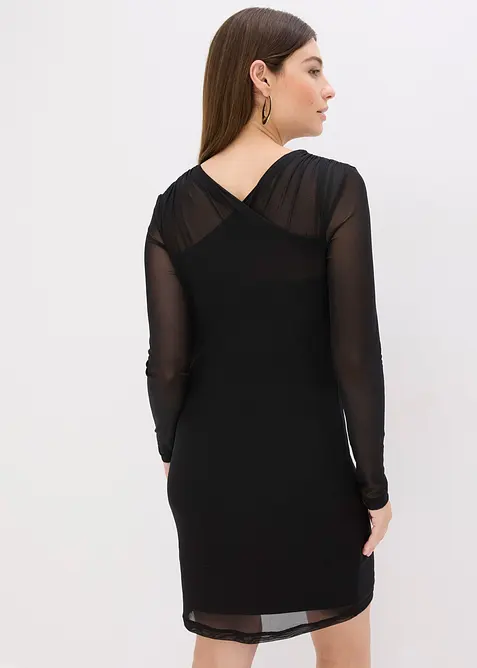 Jerseykjole i mesh, bonprix