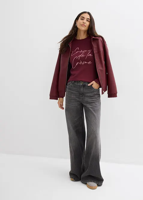 Langermet topp i 100% bomull, bonprix