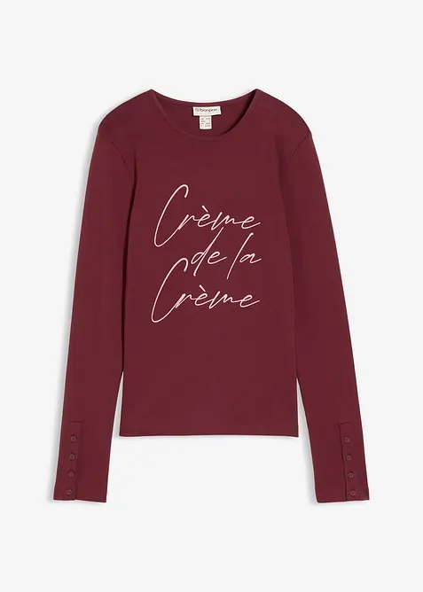 Langermet topp i 100% bomull, bonprix