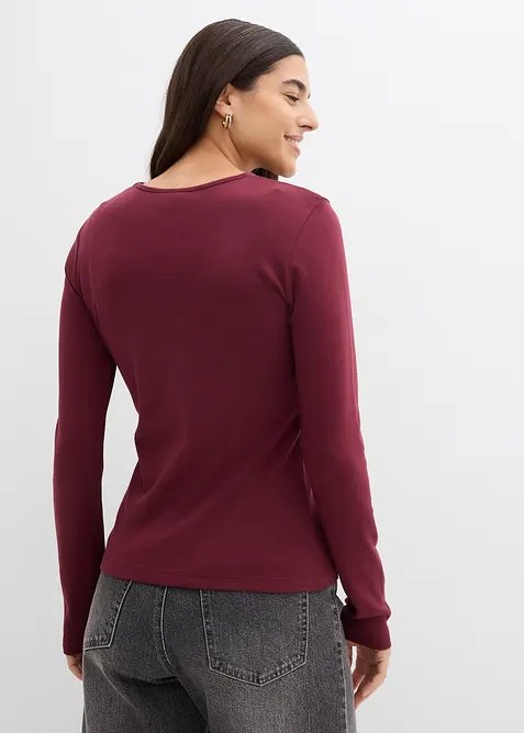 Langermet topp i 100% bomull, bonprix