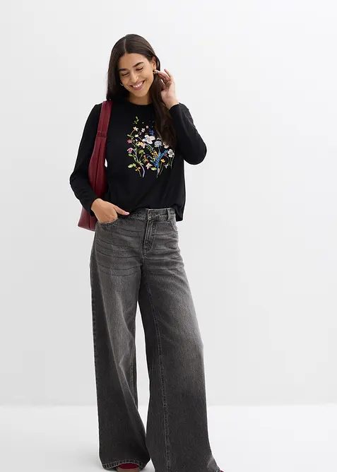 Langermet topp av 100% bomull, bonprix