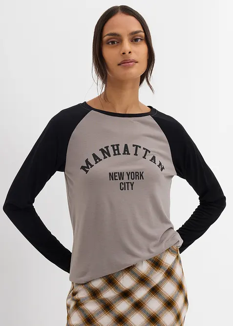 Langermet jerseytopp, bonprix