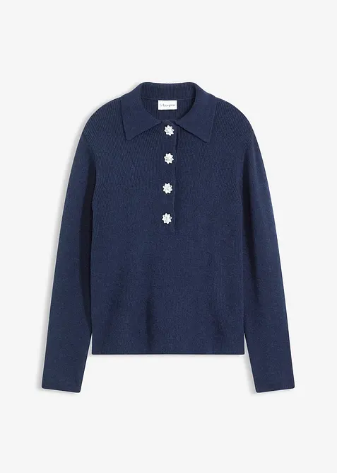 Pologenser med ullandel, bonprix