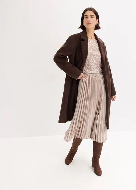 Leopard-topp med glanstrykk, bonprix