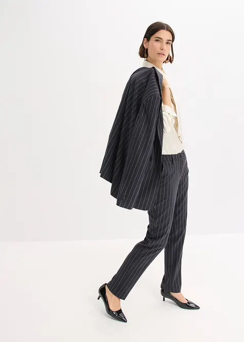 Skjorte i sateng med avtagbart slips (2-delt sett), bonprix