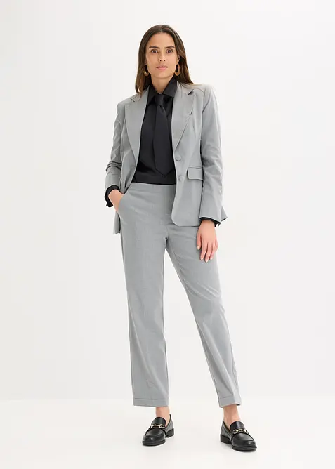 Skjorte i sateng med avtagbart slips (2-delt sett), bonprix