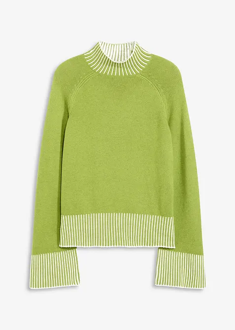 Genser med kasjmir og ståkrage, bonprix