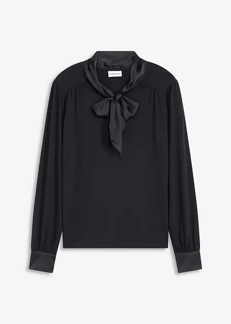 Topp med viskose og satengsløyfe, bonprix