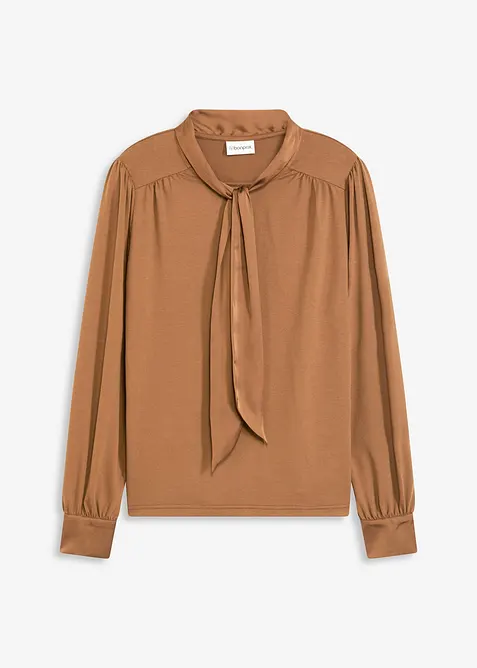 Topp med viskose og satengsløyfe, bonprix