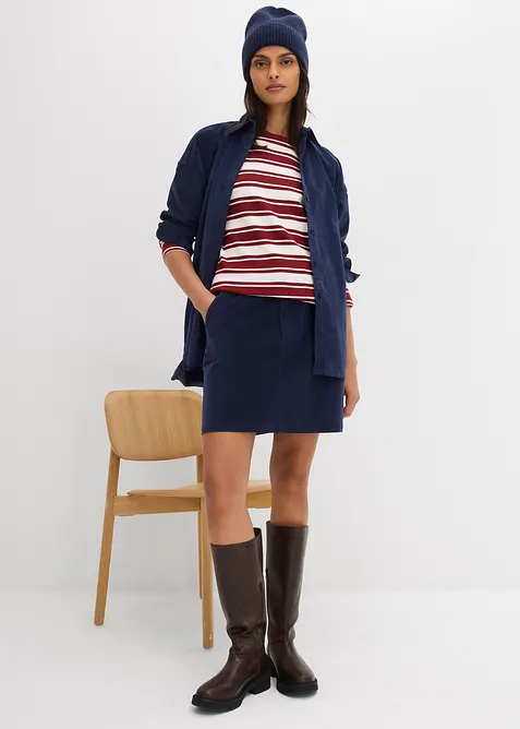 Oversized, langermet topp i 100% bomull, bonprix