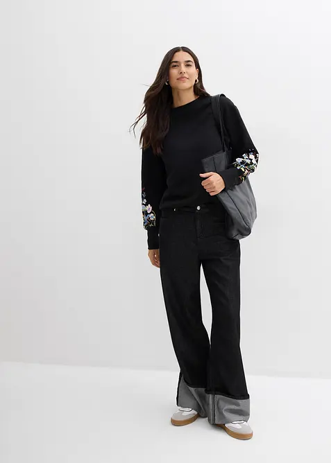 Sweatshirt i bomullsmiks, bonprix