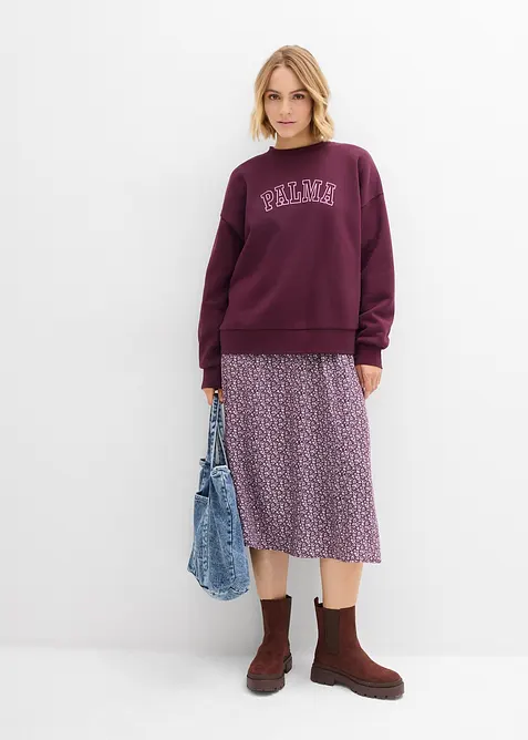 Oversized sweatshirt i bomullsmiks, bonprix