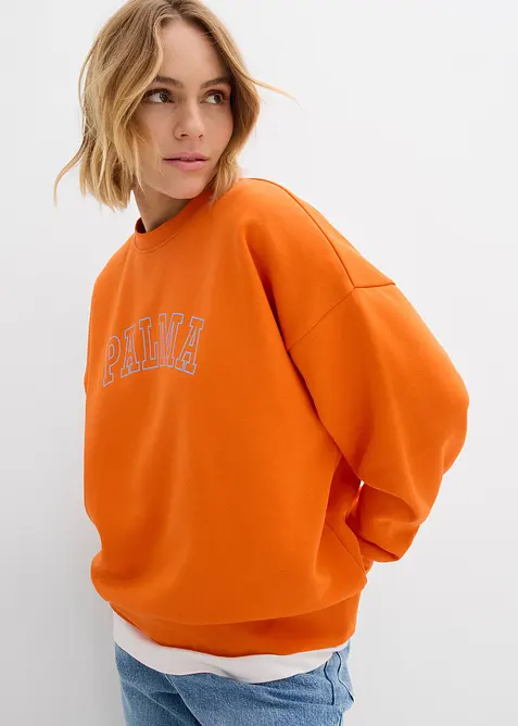 Oversized sweatshirt i bomullsmiks, bonprix