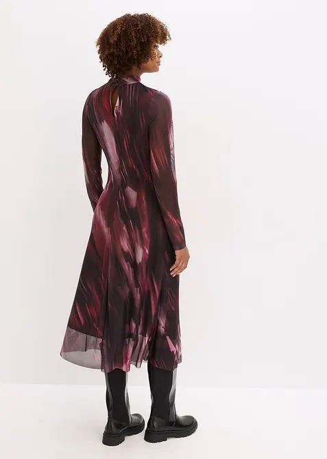 Midikjole i myk mesh, bonprix