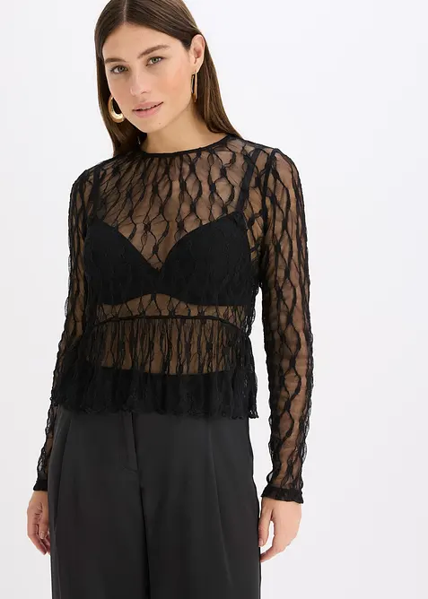 Langermet topp i blondemateriale, bonprix