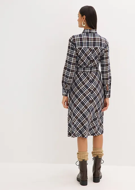 Skjortekjole av myk flanell, bonprix