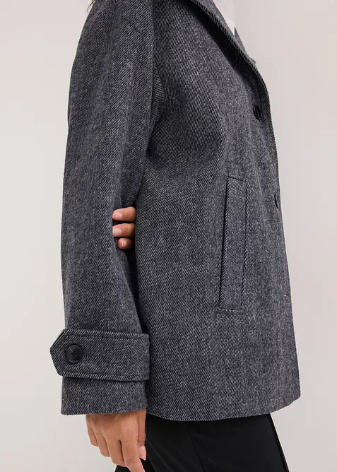 Lang losjakke i ullstil, bonprix