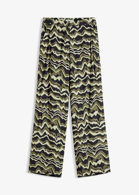 Vid bukse av lett viskosekrepp, bonprix