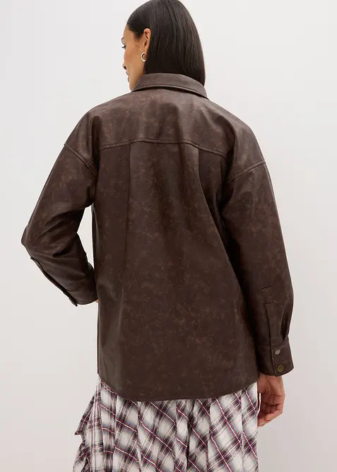 Skjorte av imitert skinn i used look, bonprix