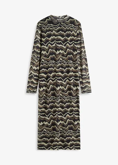 Midikjole i myk mesh, bonprix