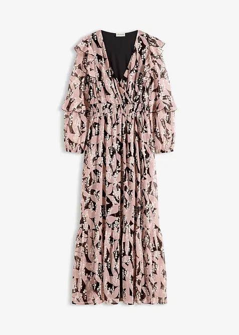 Chiffonkjole med volanger, bonprix