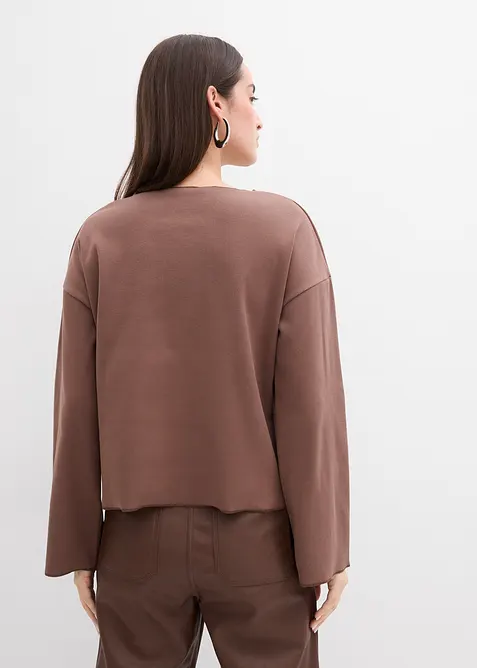 Langermet topp i ribbemateriale, bonprix