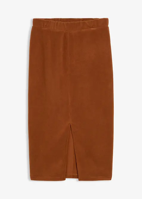 Midiskjørt i polarfleece, bonprix