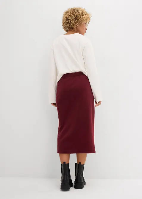 Midiskjørt i polarfleece, bonprix