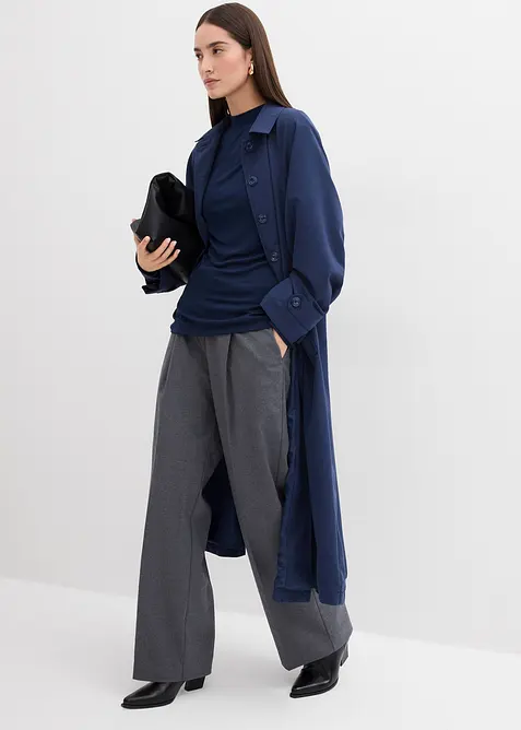 Ribbestrikket topp med rynking, bonprix