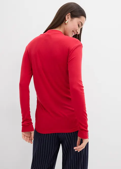 Ribbestrikket topp med rynking, bonprix