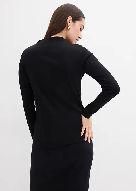 Langermet topp i ribbemateriale, bonprix