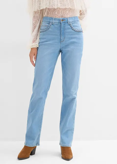 Straight Jeans High Waist med lommedetaljer, bonprix