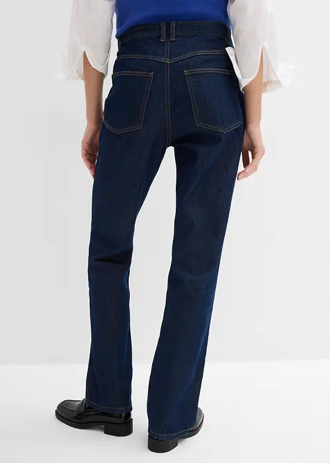 Straight Jeans, High Waist, Long av økologisk bomull, bonprix