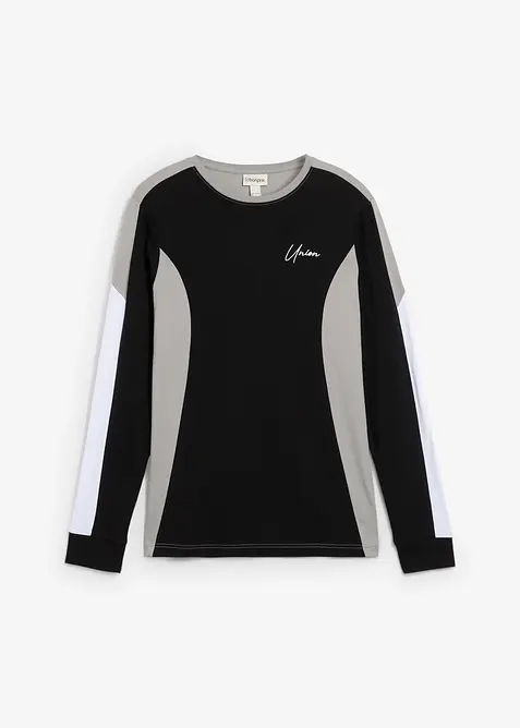 Langermet shirt i elastisk bomullsmiks, Slim Fit, bonprix