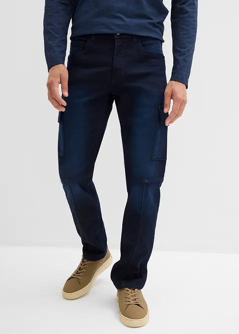 Regular Fit-joggejeans i cargomodell med komfortlinning, Straight, bonprix