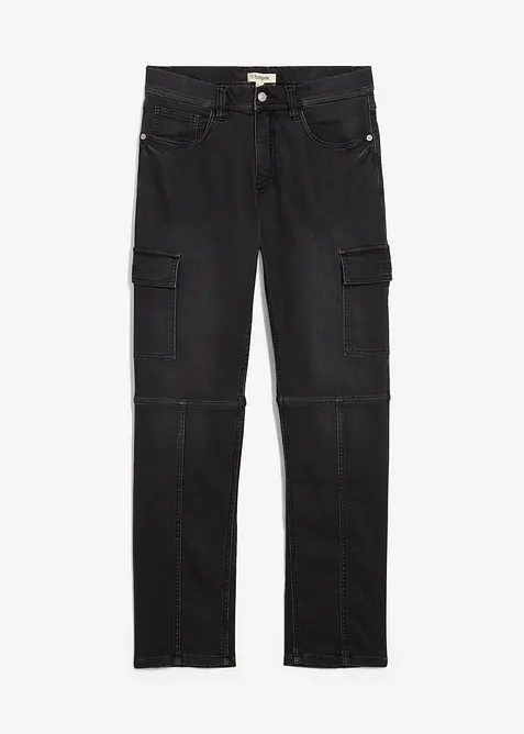 Regular Fit-joggejeans i cargomodell med komfortlinning, Straight, bonprix