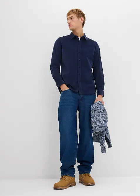 Myk kordfløyelsskjorte av resirkulerbar økologisk bomull, bonprix