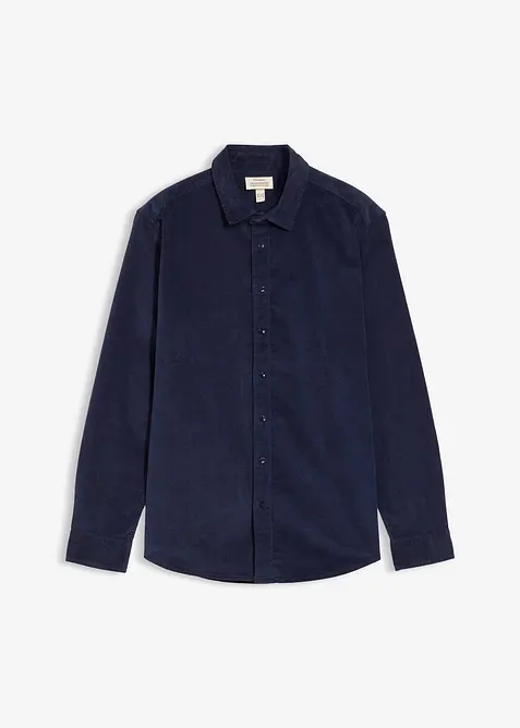 Myk kordfløyelsskjorte av resirkulerbar økologisk bomull, bonprix