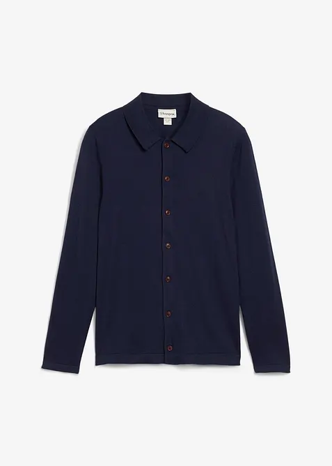 Finstrikket cardigan med utsøkt merinoull, Slim Fit, bonprix