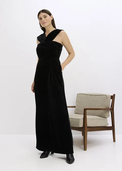 Jersey-jumpsuit av lett fløyel, bonprix