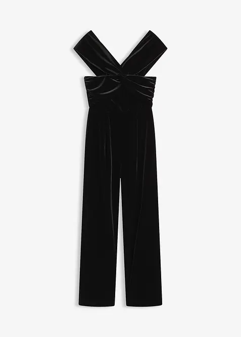 Jersey-jumpsuit av lett fløyel, bonprix