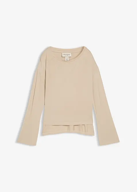 Oversized topp i lett viskose-/elastanmiks, bonprix