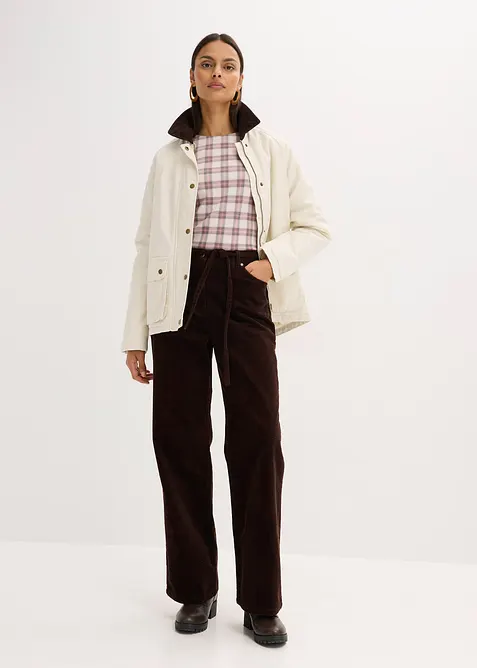 Vi kordfl&oslash;yelbukse med knytebelte, bonprix